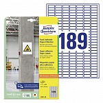 Этикетки самоклеящиеся суперклейкие Avery Zweckform, 25.4 х 10 мм, 189 штук на листе, 20 листов