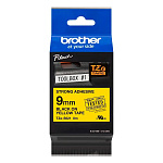 Картридж brother tze-s621 с лентой 9 мм х 8 м, пластик, усиленный клей, черный шрифт