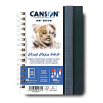 Скетчбук Canson Artist Art Book Mixed Media, на пружине по длинной стороне, 300 гр/м2, 28 листов