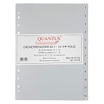 Разделитель листов А4 пластиковый цветной цифровой Quantus, 1-12, 120 мкм, 12 листов