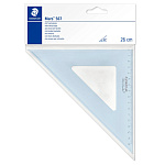 Угольник Staedtler Mars, 45°/45°, длина 26 см, шкала 16 см, пластик, прозрачный